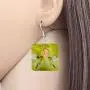 NEWEI Acylic Floral Hummingbird Bird Square Earrings Drop Dangle Fashion Animal Jewelry For Women Girls Gift Charms