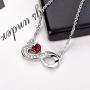 JO WISDOM 925 Sterling Silver Cubic Zirconia Infinity Heart Pendant Necklaces