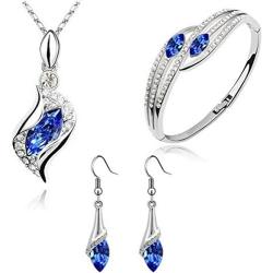 MAFMO Fashion Angel Eye Pendant Necklace Bracelet Earrings Colorful Crystal Wedding Jewelry Set