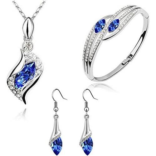 MAFMO Fashion Angel Eye Pendant Necklace Bracelet Earrings Colorful Crystal Wedding Jewelry Set