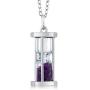 Gem Stone King 925 Sterling Silver Amethyst Dust Hourglass Pendant Necklace with 0.75 Ct with 18 Inch Silver Chain