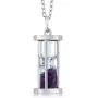 Gem Stone King 925 Sterling Silver Amethyst Dust Hourglass Pendant Necklace with 0.75 Ct with 18 Inch Silver Chain