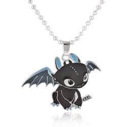 XOFOAO How to Train Your Dragon Toothless Charm Necklace Single-Sided Cosplay
