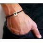 Stainless Steel Cat Lover Charm on Double Black String Bracelet for Men & Women - Cat Mom Gift, Pet Bracelet, Cat Lover Gifts for Women - Waterproof, Hypoallergenic Cat Jewelry
