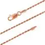 14kt Rose Gold Plated Sterling Silver 1.3mm Diamond-Cut Rope Chain Necklace Solid Italian Nickel-Free, 14-36 Inch