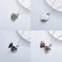 ROMANTICWORK Locket Necklace That Holds Pictures Sterling Silver Butterfly Bee Heart Shaped Pendant Necklace with Photo Memorial Custom Jewelry Gift for Women Mother 18inch Chain