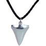 GemShark Handmade Shark Tooth Necklace Sterling Silver Pendent Charm for Boys Girls Unisex Great Megalodon White Beach Surfer Nautical Jewelry