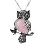 Top Plaza Owl Necklaces Healing Crystal Stone Pendant Reiki Spiritual Energy Gemstone Quartz Necklace Birthday for Women Men