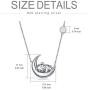 PEIMKO Cute Animal Panda Bear Sloth Cat Unicorn on the Moon Necklace for Grils, 925 Sterling Silver Moon Pendant Necklaces, Birthday Gift for Women Girls
