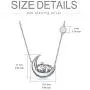 PEIMKO Cute Animal Panda Bear Sloth Cat Unicorn on the Moon Necklace for Grils, 925 Sterling Silver Moon Pendant Necklaces, Birthday Gift for Women Girls