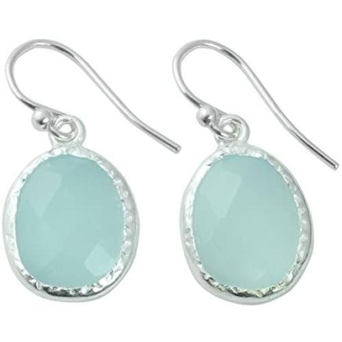 NOVICA Chalcedony .925 Sterling Silver Dangle Earrings, Pale Aqua Dewdrops