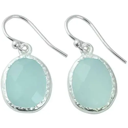 NOVICA Chalcedony .925 Sterling Silver Dangle Earrings, Pale Aqua Dewdrops