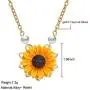 krun Sunflower Pendant Necklace Pearl Leaf Chain Resin Boho Handmade Drop Choker Necklace for Women Girls krun Sunflower Pendant Necklace Pearl Leaf Chain Resin Boho Handmade Drop Choker Necklace for Women Girls
