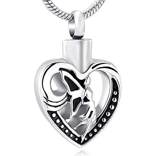 Heart Memorial Necklace Cremation Jewelry for Pet/Human Ashes Cremation Necklace