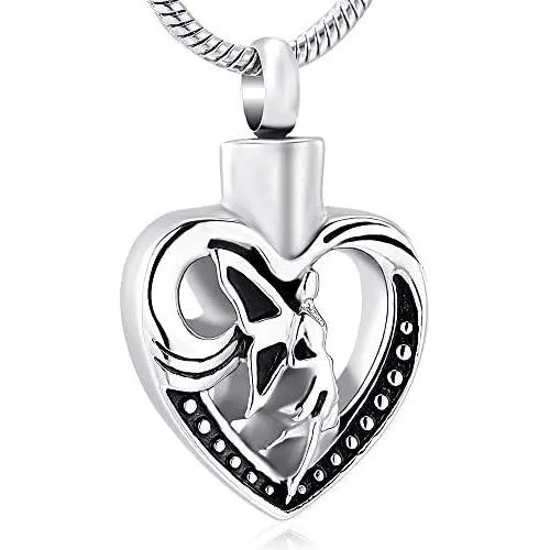 Heart Memorial Necklace Cremation Jewelry for Pet/Human Ashes Cremation Necklace