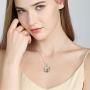 Rikelus 925 Sterling Silver Christmas Snowflake Pendant Necklace，Bell Necklace Christmas Jewelry Gifts for Women