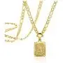 Joycuff Initial Necklaces for Women Men Square Letter Pendant Personalized Handmade 26 Alphabets from A-Z Simple Unique 18K Gold Plated Stainless Steel Jewelry