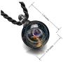 Top Plaza Fashion Glass Necklace Jewelry Universe Galaxy Nebula Space Cosmos Glass Ball Pendant Unique Special Birthday Christams Gift for Womens Girls