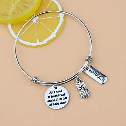 AKTAP IVF Gift Warrior Pineapple Bracelet All I Need To Faith Trust and A Little Bit of Baby Dust TTC Infertility Encouragement Gift for Her