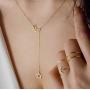 Chargances Bohemia Women Gold Y Lariat Necklace Moon and Star Necklace Gold Long Choker Necklace Fashion Crescent Moon Star Jewelry for Weeding Prom Party Delicate Necklace Jewelry for Women and Girls