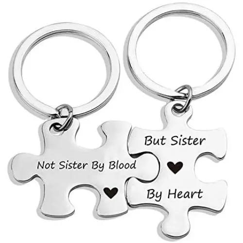 Puzzle Sister Keychain Not Sister By Blood But Sister By Heart Gift for Sisters Friends Sister Jewelry Sister Gifts from Sister BFF Gifts for 2 (sister by blood KR) Puzzle Sister Keychain Not Sister By Blood But Sister By Heart Gift for Sisters Friends Sister Jewelry Sister Gifts from Sister BFF Gifts for 2 (sister by blood KR)