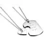 VNOX Stainless Steel My Heart Belongs to You&Forever Dog Tag and Heart Couples Necklace Set