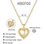 Hidepoo Heart Initial Necklaces for Women Girls, 14K Gold Filled Dainty Heart Pendant Letter Alphabet Necklace Cubic Zirconia Cute Initial Heart Necklace for Women Kids Girls Jewelry Gifts