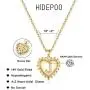 Hidepoo Heart Initial Necklaces for Women Girls, 14K Gold Filled Dainty Heart Pendant Letter Alphabet Necklace Cubic Zirconia Cute Initial Heart Necklace for Women Kids Girls Jewelry Gifts
