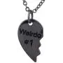Lux Accessories Weirdo 1 & 2 BFF Best Friends Heart Charm Necklaces (2pc) Lux Accessories Weirdo 1 & 2 BFF Best Friends Heart Charm Necklaces (2pc)