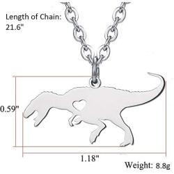 Stainless Steel Tyrannosaurus Rex Dinosaur Necklace Jewelry Pendant