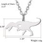 Stainless Steel Tyrannosaurus Rex Dinosaur Necklace Jewelry Pendant