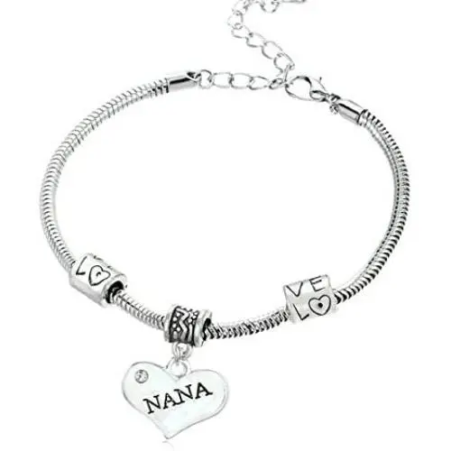 “Nana” Charm Bracelets | Adorable Nana Heart Bracelet | Best Family Jewelry Gift “Nana” Charm Bracelets | Adorable Nana Heart Bracelet | Best Family Jewelry Gift