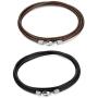 FIBO STEEL 2 Pcs 2.5MM Leather Chain Necklace for Men Women Braided Necklace Chain,16-30 inches