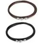 FIBO STEEL 2 Pcs 2.5MM Leather Chain Necklace for Men Women Braided Necklace Chain,16-30 inches FIBO STEEL 2 Pcs 2.5MM Leather Chain Necklace for Men Women Braided Necklace Chain,16-30 inches