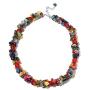Shop LC Delivering Joy Multi Color Silvertone Shell Glass Unique Stylish Bead Necklace Jewelry for Women 20''