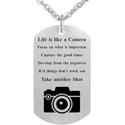 Photographer Gift Inspiration Gift Pendant Necklace Dog Tag Jewelry Keychain