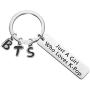 AKTAP K-Pop Bangtan Boys Gift Keychain Just A Girl Who Loves K-Pop Jewelry Army Gift for Bangtan Boys Fans