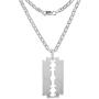 Sterling Silver Razor Blade Necklace Italy 1 1/2 inch, 16-24 inch