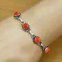 Carnelian Bracelet 925 Silver Overlay Handmade Boho Style Jewelry Carnelian Bracelet 925 Silver Overlay Handmade Boho Style Jewelry