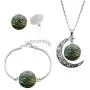 IShang Dragon Egg Necklace Jewelry Set for Women, Dragon Egg with Crescent Moon Time Gemstone Pendant Necklace + Bracelet + Stud Earring Costume Womens Jewelry Sets with Gift Box IShang Dragon Egg Necklace Jewelry Set for Women, Dragon Egg with Crescent Moon Time Gemstone Pendant Necklace + Bracelet + Stud Earring Costume Womens Jewelry Sets with Gift Box