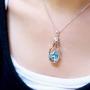 KEPKGO Love Heart Crystal Pendant Necklace with Unique Bottle Shape Valentines Day Jewelry Gifts for Womens Girls