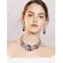 FUNRUN JEWELRY Wedding Bridal Necklace Earring Jewelry Set for Women Vintage Statement Necklace Teardrop Dangle Earring for Bridesmaid Evening Party Prom