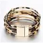 Fesciory Leather Wrap Bracelet for Women, Leopard Multi-Layer Magnetic Buckle Cuff Bracelet Jewelry Fesciory Leather Wrap Bracelet for Women, Leopard Multi-Layer Magnetic Buckle Cuff Bracelet Jewelry