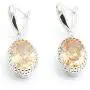 Aixili Oval Champagne Orange Cubic Zirconia Jewelry Set for Women with Bracelet Necklace Pendant Earring Ring Wedding Party Fashion Jewelry