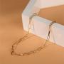 EASYSO Dainty Choker Necklace Chains for Women, 14K Gold Plated Simple Snake Chain Herringbone Necklace Simple Jewelry for Women