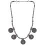 Efulgenz Boho Vintage Antque Ethnic Gypsy Tribal Indian Oxidized Silver Leaf Tassel Statement Choker Collar Necklace Jewelry