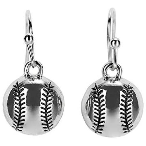 GIMMEDAT Baseball Silver Dangle Earrings Jewelry Woman Mom Fan Gift