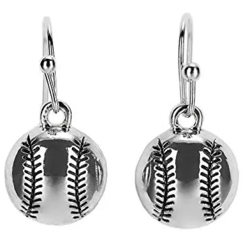 GIMMEDAT Baseball Silver Dangle Earrings Jewelry Woman Mom Fan Gift
