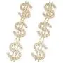 WPY Glitter Crystal Dollar Money Sign Symbol Drop Dangle Fashion Earrings Fashion Jewelry