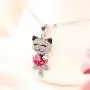 Caperci Cute Lucky Cat Swarovski Crystal Pendant Necklace - Best Christmas Jewelry Gifts for Daughter and Girls